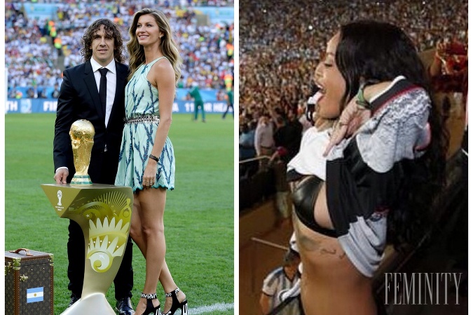 Kráska Gisele Bündchen a divoška Rihanna si užívali futbalový zápas naplno