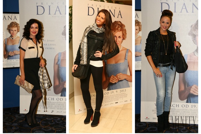 Beáta Dubasová, Patrícia Viteková a Karin Haydu na premiére fimu Diana