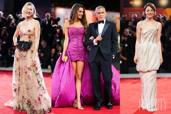 Róby z filmového festivalu v Benátkach: Amal Clooney pútala pozornosť v 30-ročných šatách, oslnivá Emma Stone a ďalšie