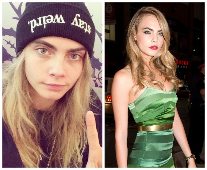 Cara Delevingne je bez mejkapu sivá myš