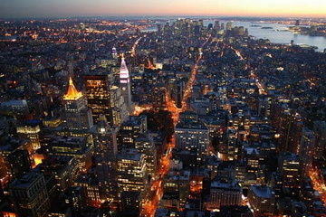 New York a jeho štvrť Manhattan.