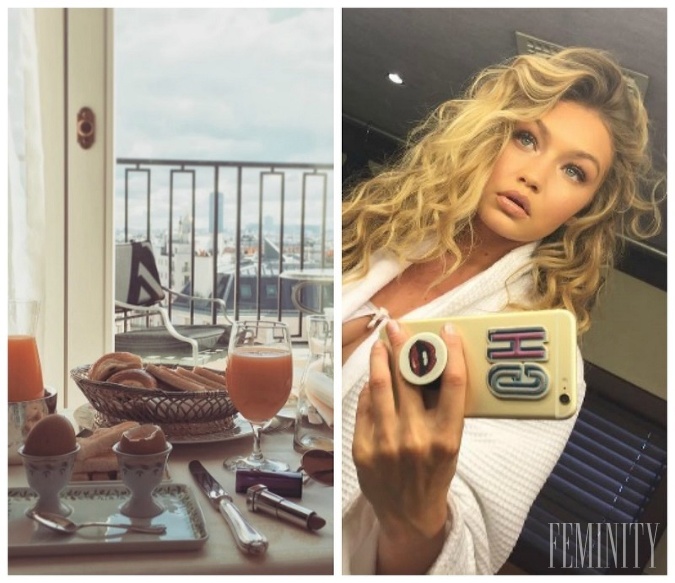 Gigi Hadid raňajkuje so štýlom