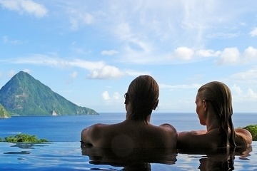 Hotelový rezort Jade Mountain na ostrove Sv. Lucie
