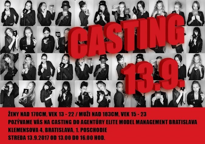 Zúčastnite sa castingu v agentúre Elite Bratislava