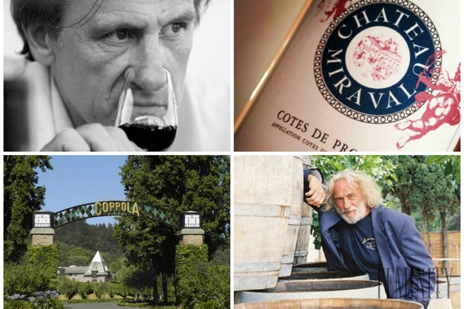 Gérard Depardieu, Pierre Richard, Víno Brada Pitta a Angeliny Jolie a vinástvo Francis Ford Coppola