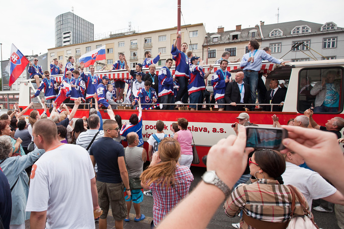 Vítanie slovenských hokejistov