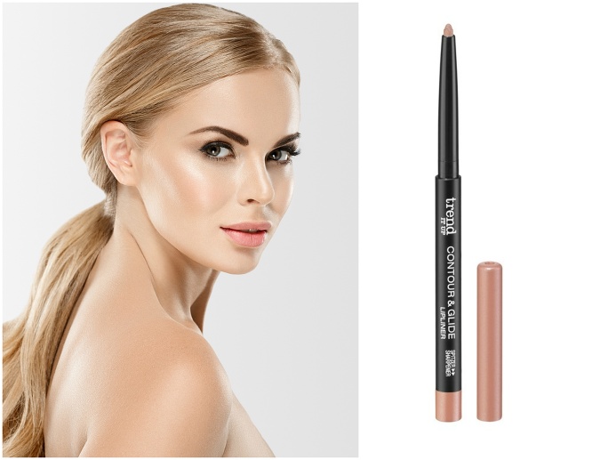 Plnšie pery dosiahnete aj použitím ceruzky Contour & Glide od Trend it up, odtieň 205 (2,19 €).