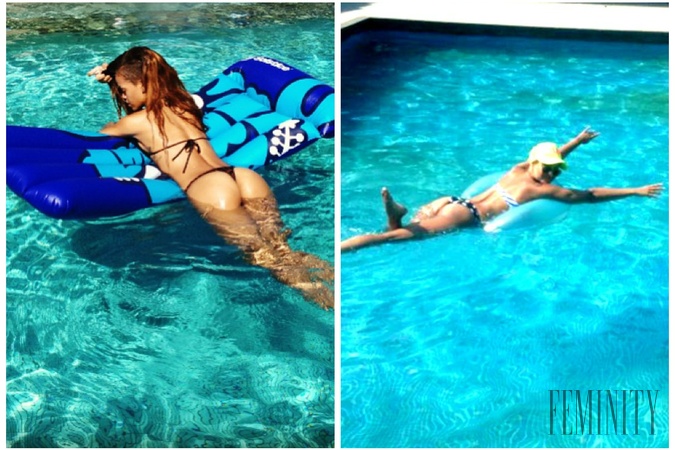 Rihanna (vľavo) a Jana Mináriková (vpravo) sa popýšili sexi zadočkom