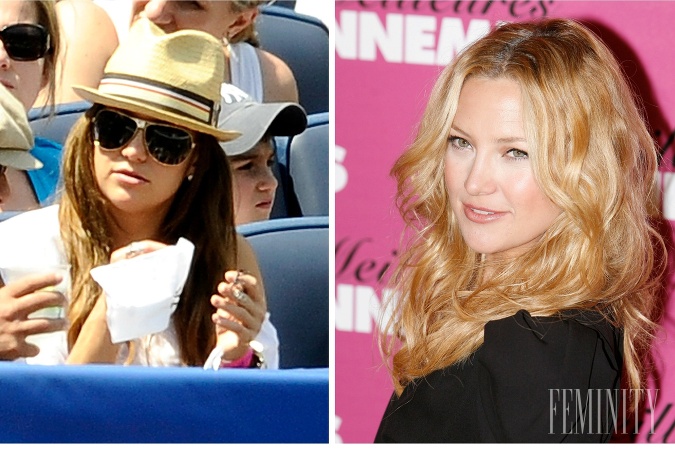 Americká kráska Kate Hudson hnedú farbu ukryla pod klobúkom