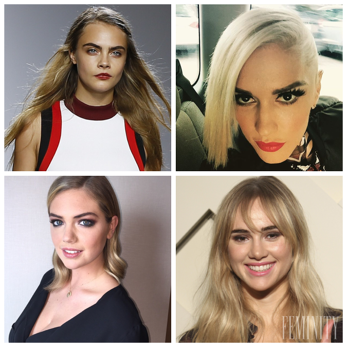 Celebritný trend - blond vlasy a tmavé obočie