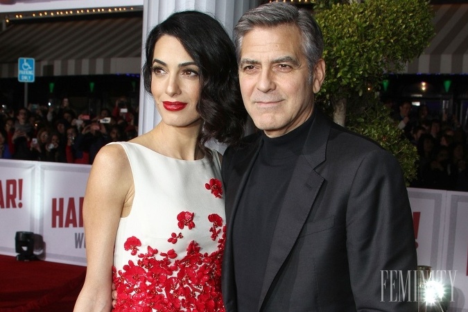 Amal s Georgom na premiére filmy Hair Caesar v Hollywoode