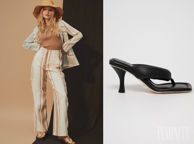 Vystužené alebo nadýchané flip flopy na podpätku a summer look