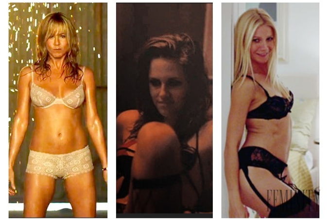 Jennifer Aniston (zľava), Kristen Stewart (v strede) a Gwyneth Paltrow (vpravo)